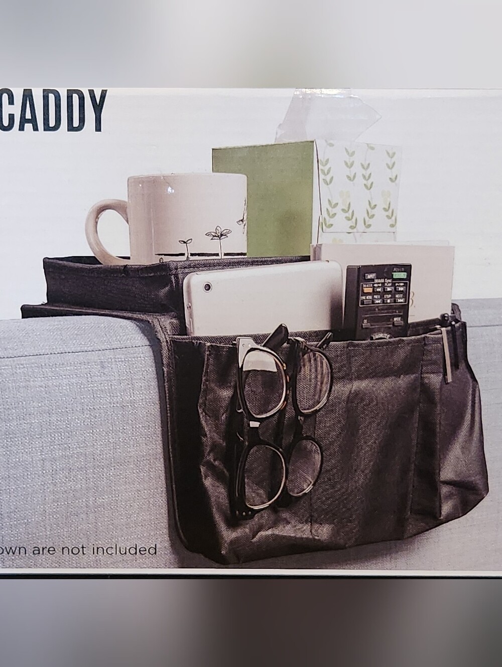 NIB Arm Chair Caddy Couch Sofa Organizer - Black New In Box Giftable